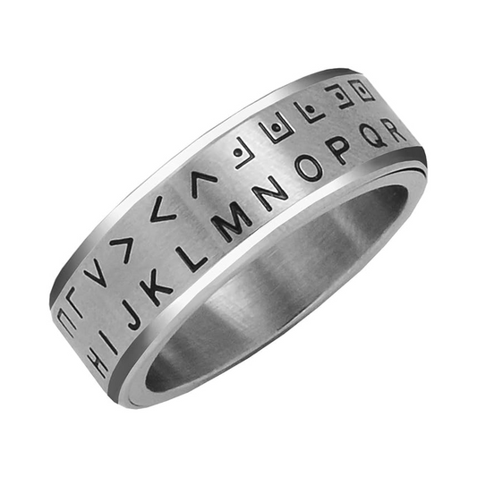 Pig-Pen Cipher Spinner Ring