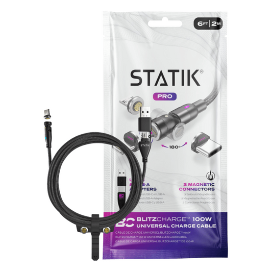 Statik 360 Pro 100W Universal Magnetic Charge Cable - 6ft