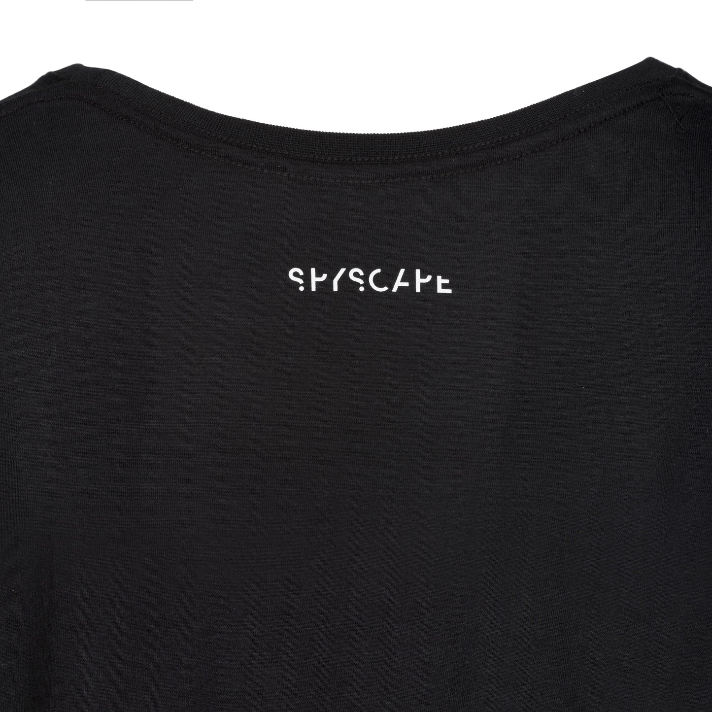 SPYSCAPE Agent Handler T-Shirt with Hidden Zip Pocket - back of neck print with SPYSCAPE in white