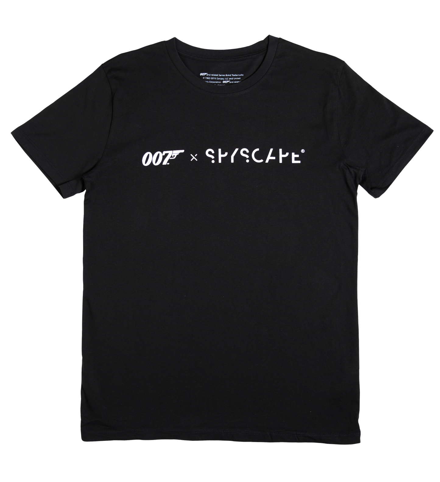 007 x SPYSCAPE T-Shirt - Front view of black 007 x Spyscape T-shirt Small