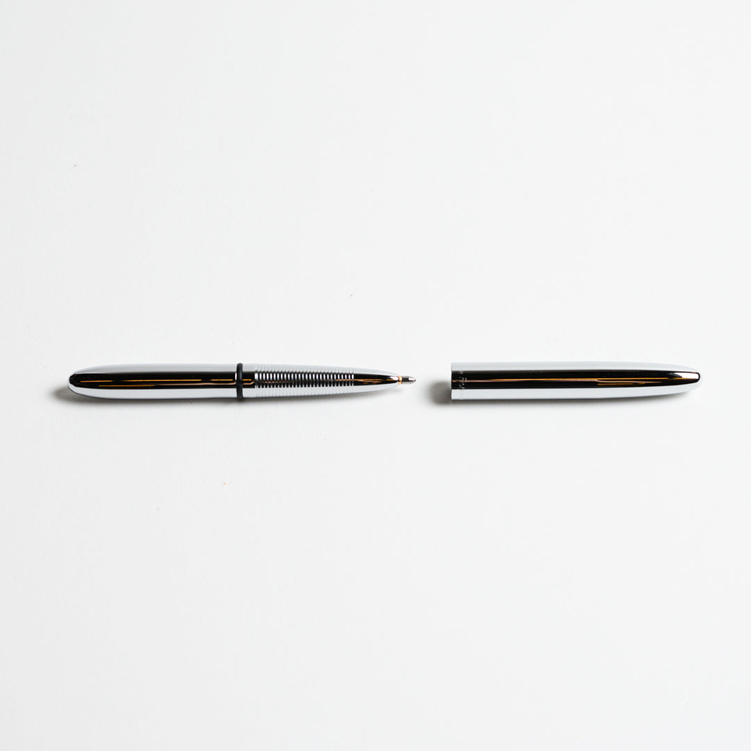 Fisher Bullet Pen - View of Chrome Fisher Bullet Space Pen of box with lid off