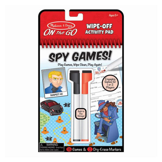 Spy Games Wipe-Off Activity Pad - On the Go Travel Activity
