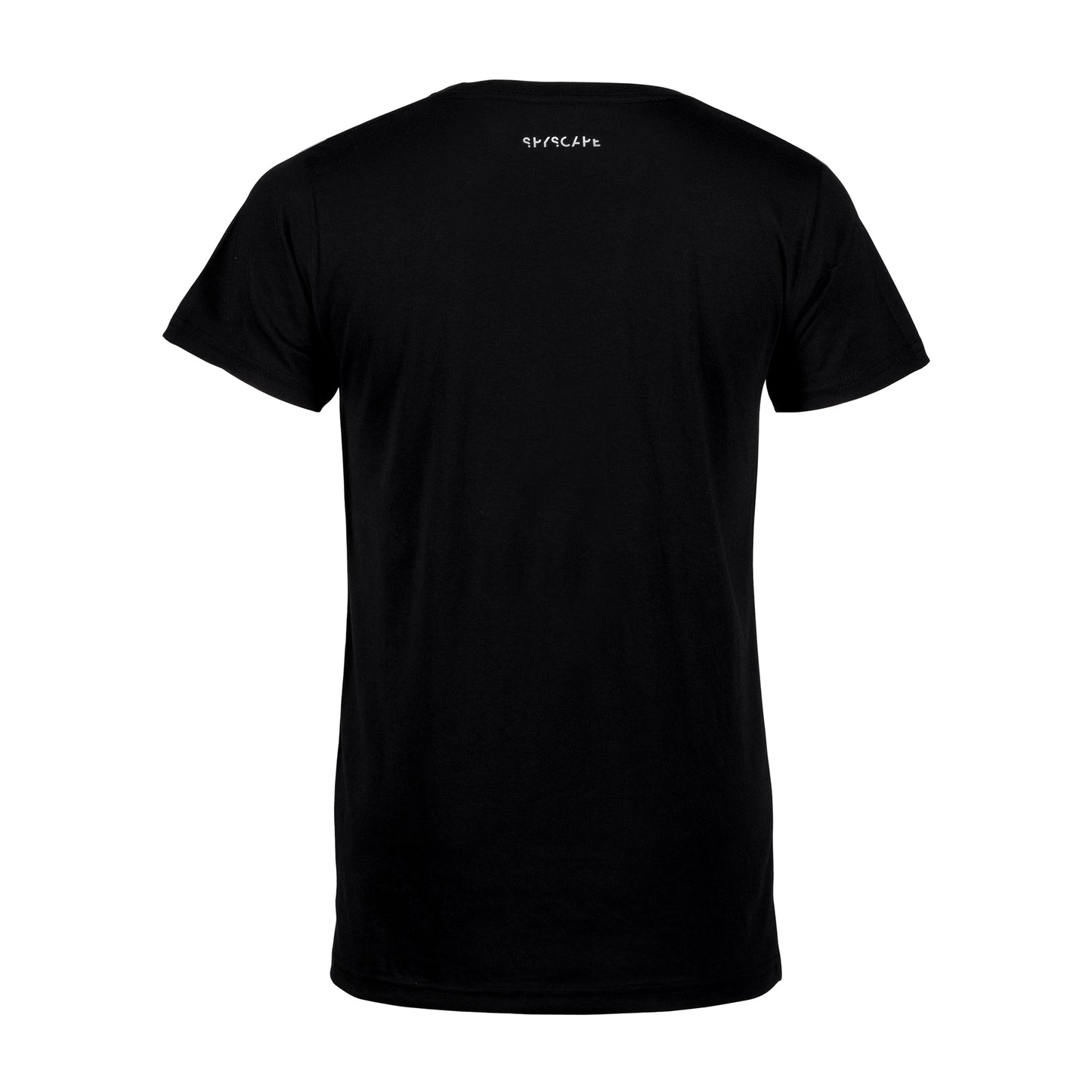 SPYSCAPE Question Everything Black - T-shirt - back of t-shirt with SPYSCAPE print at the top