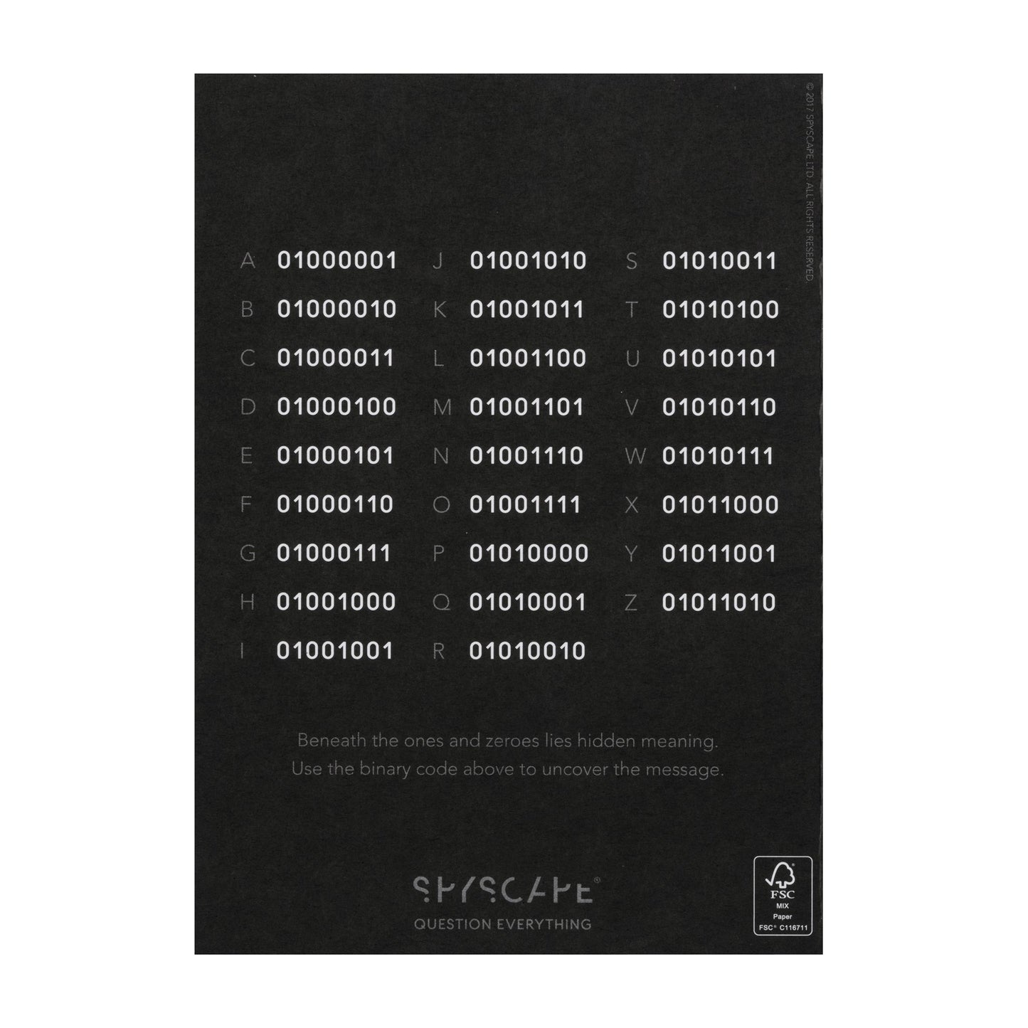 SPYSCAPE I Love You Binary Greeting Card -