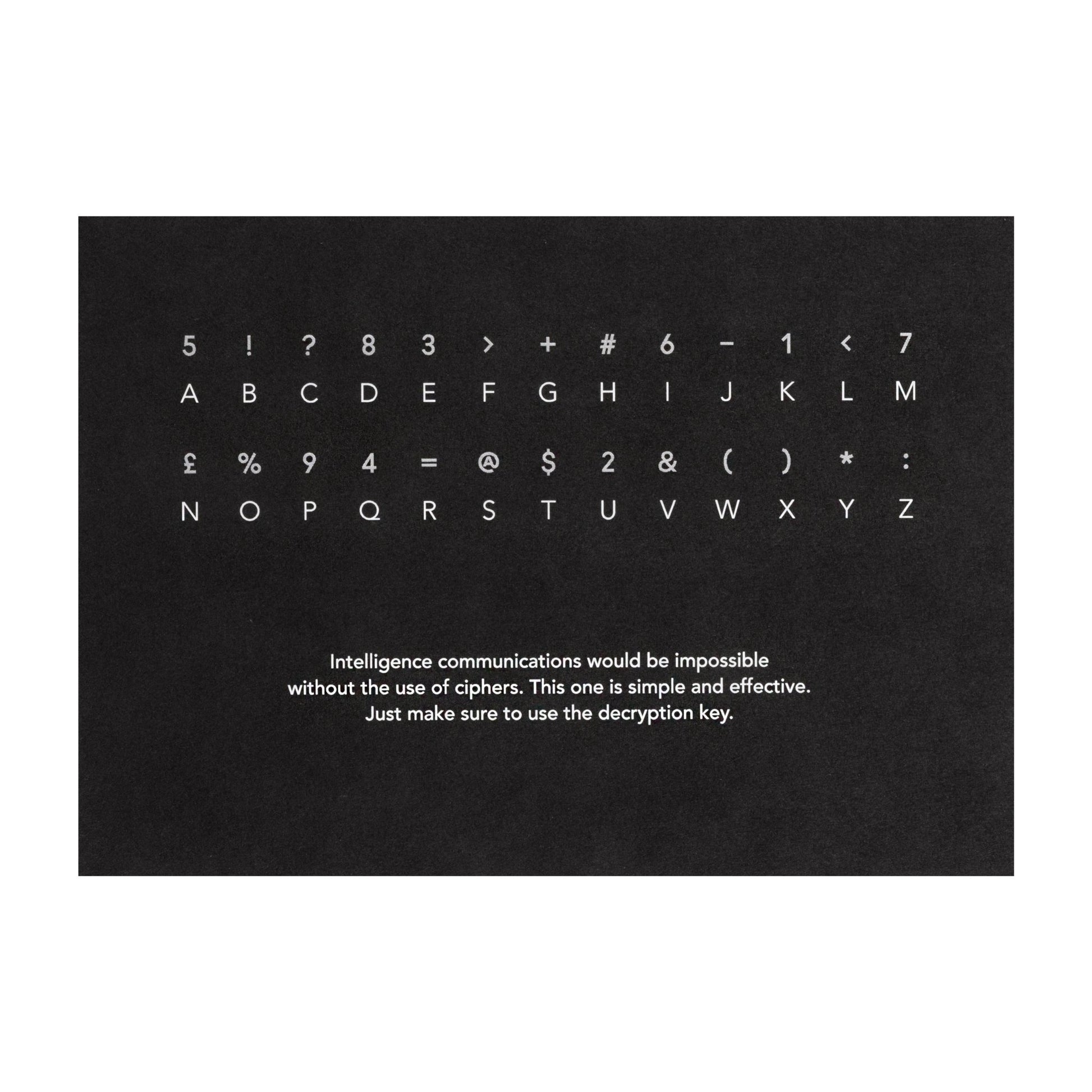 SPYSCAPE Cipher Postcard -