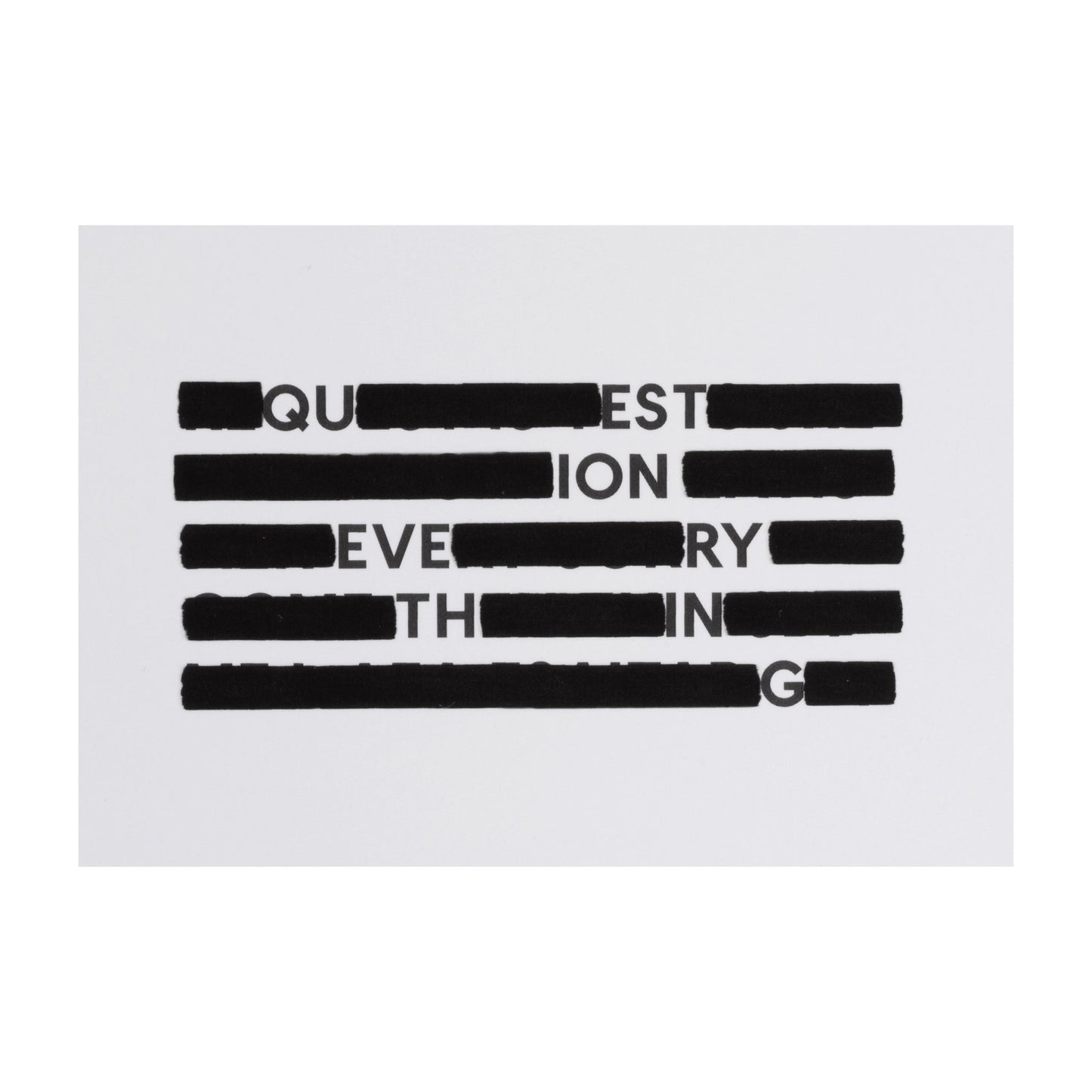 SPYSCAPE Redacted Question Everything Postcard -