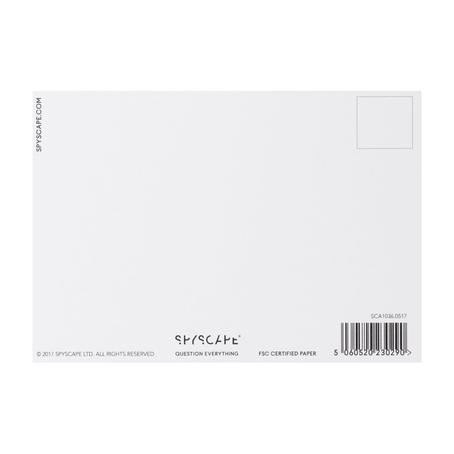 SPYSCAPE Redacted Question Everything Postcard -
