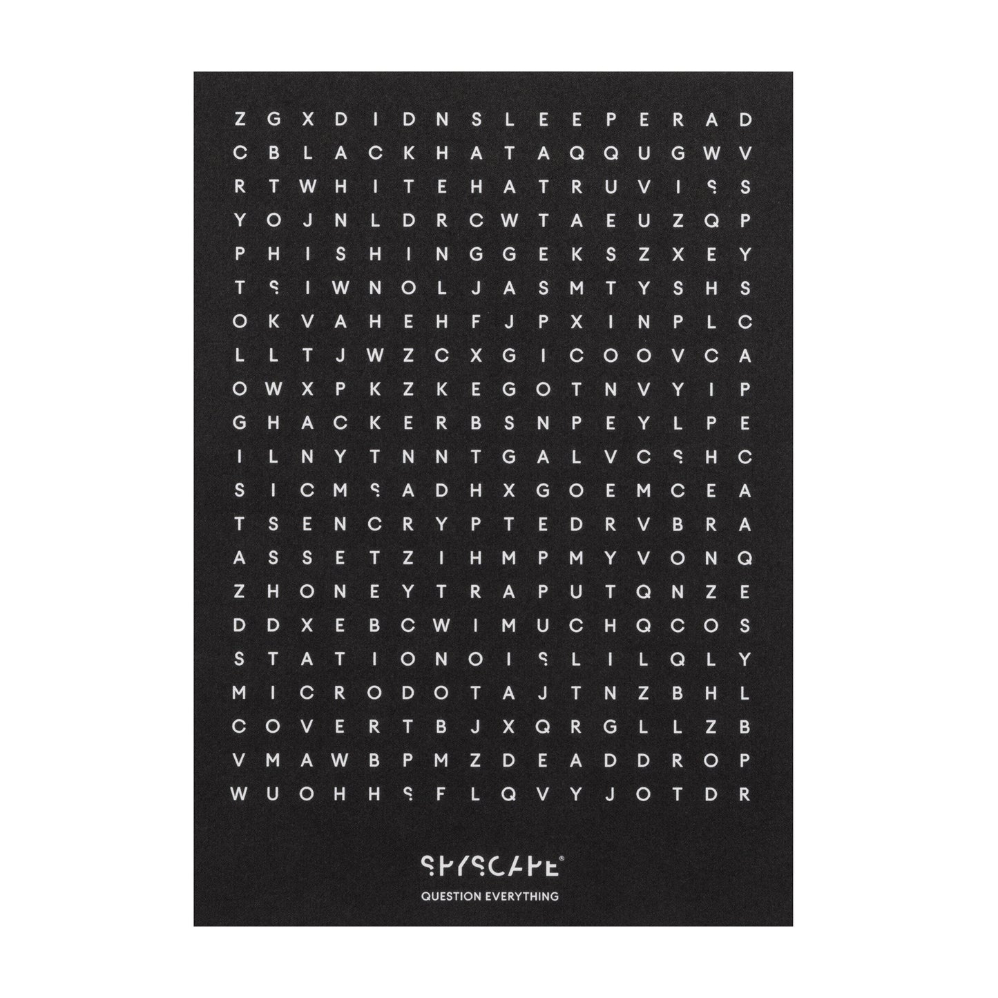 SPYSCAPE Word Search Postcard -