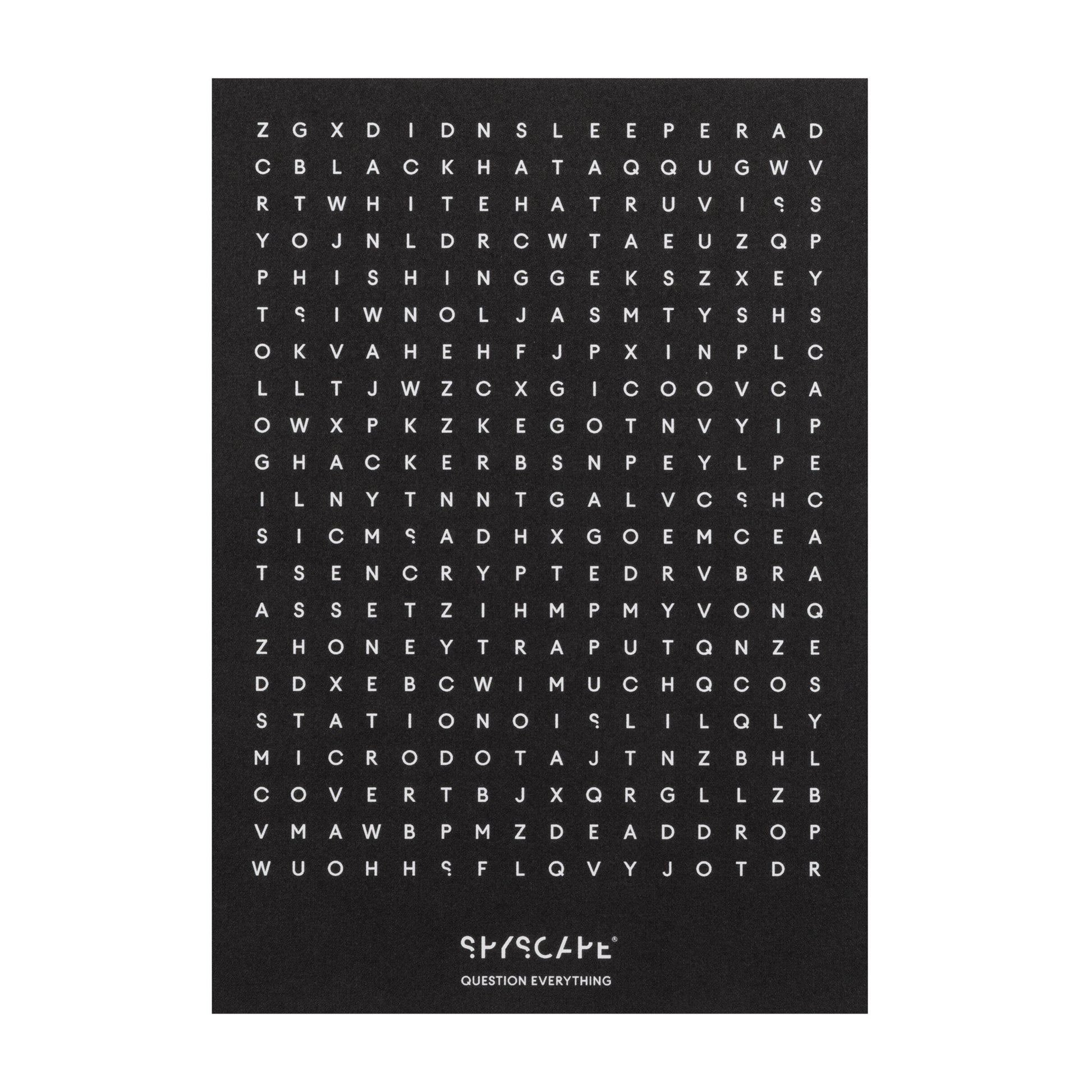 SPYSCAPE Word Search Postcard -