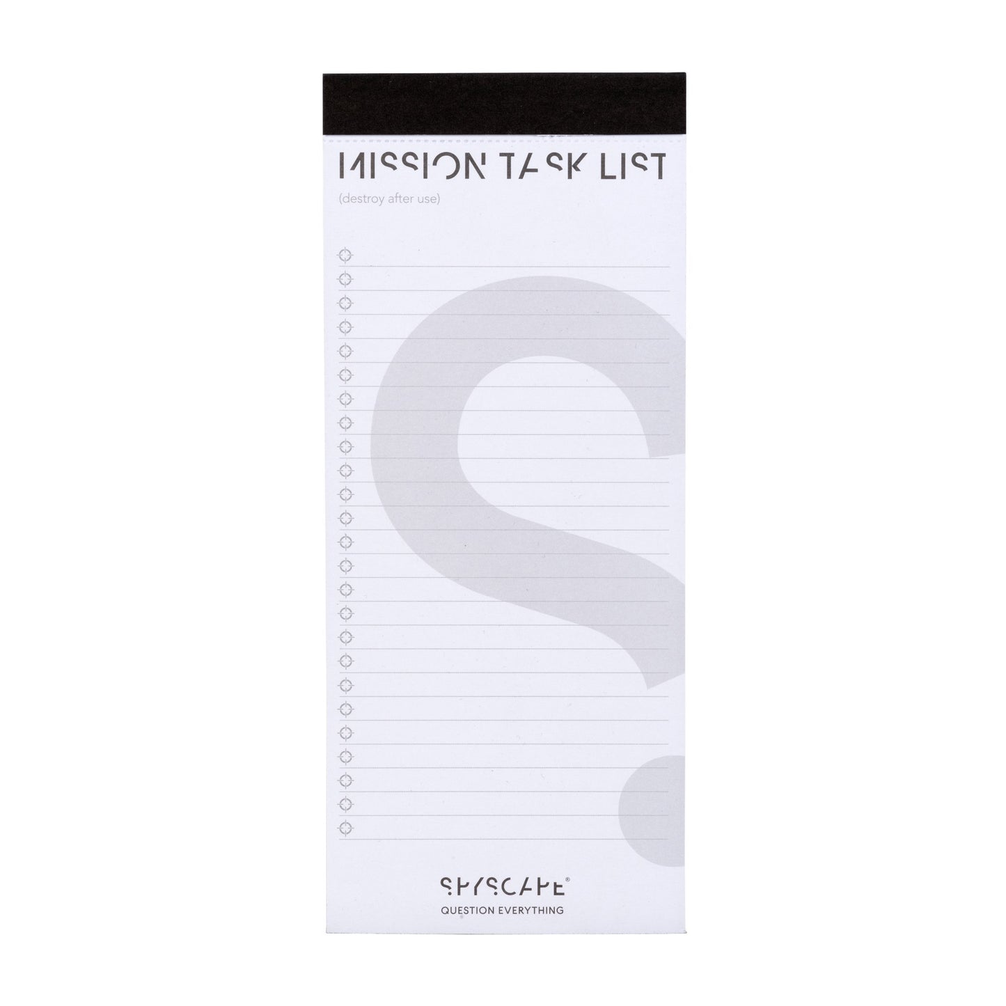 SPYSCAPE Mission Task Notepad -