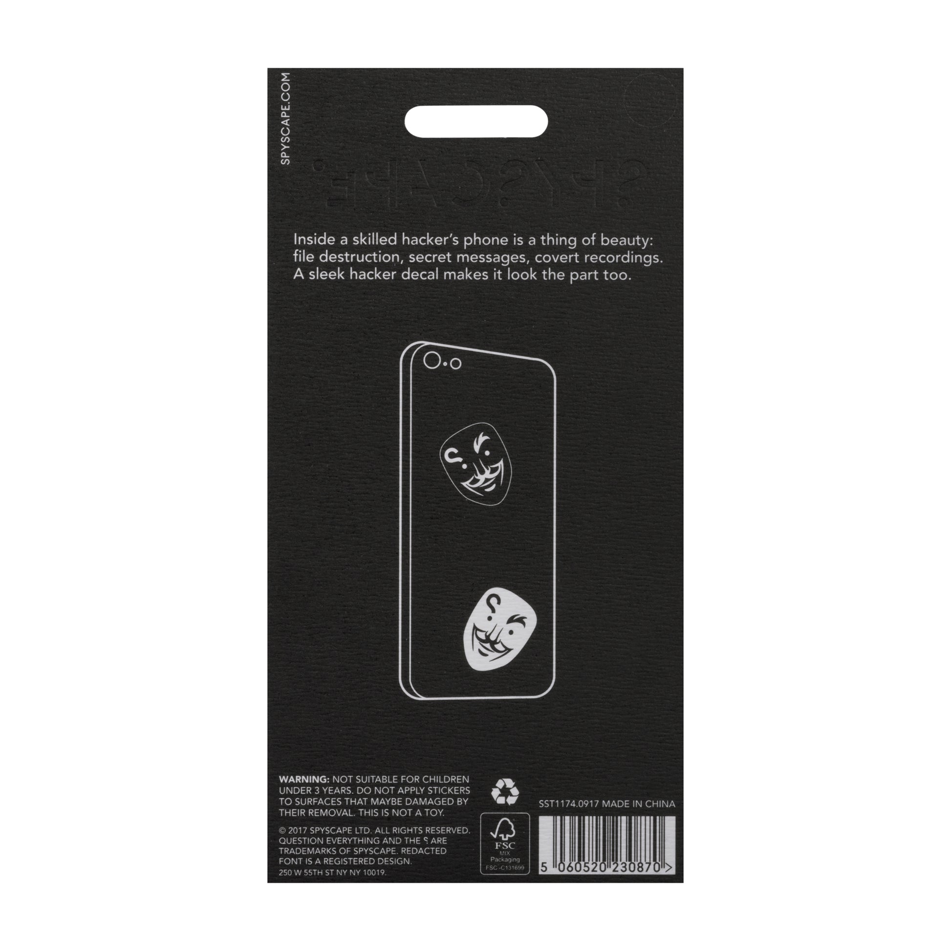 SPYSCAPE Hacker Face Phone Decal Set -