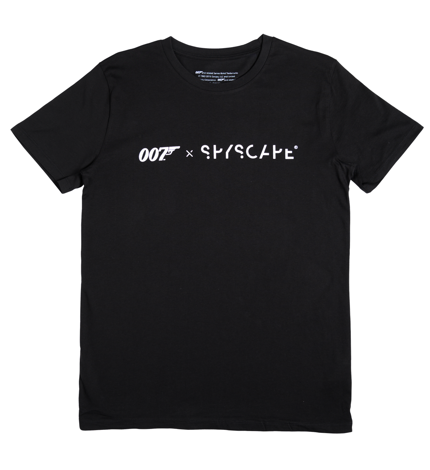 007 x SPYSCAPE T-Shirt - Front view of black 007 x Spyscape T-shirt Small 