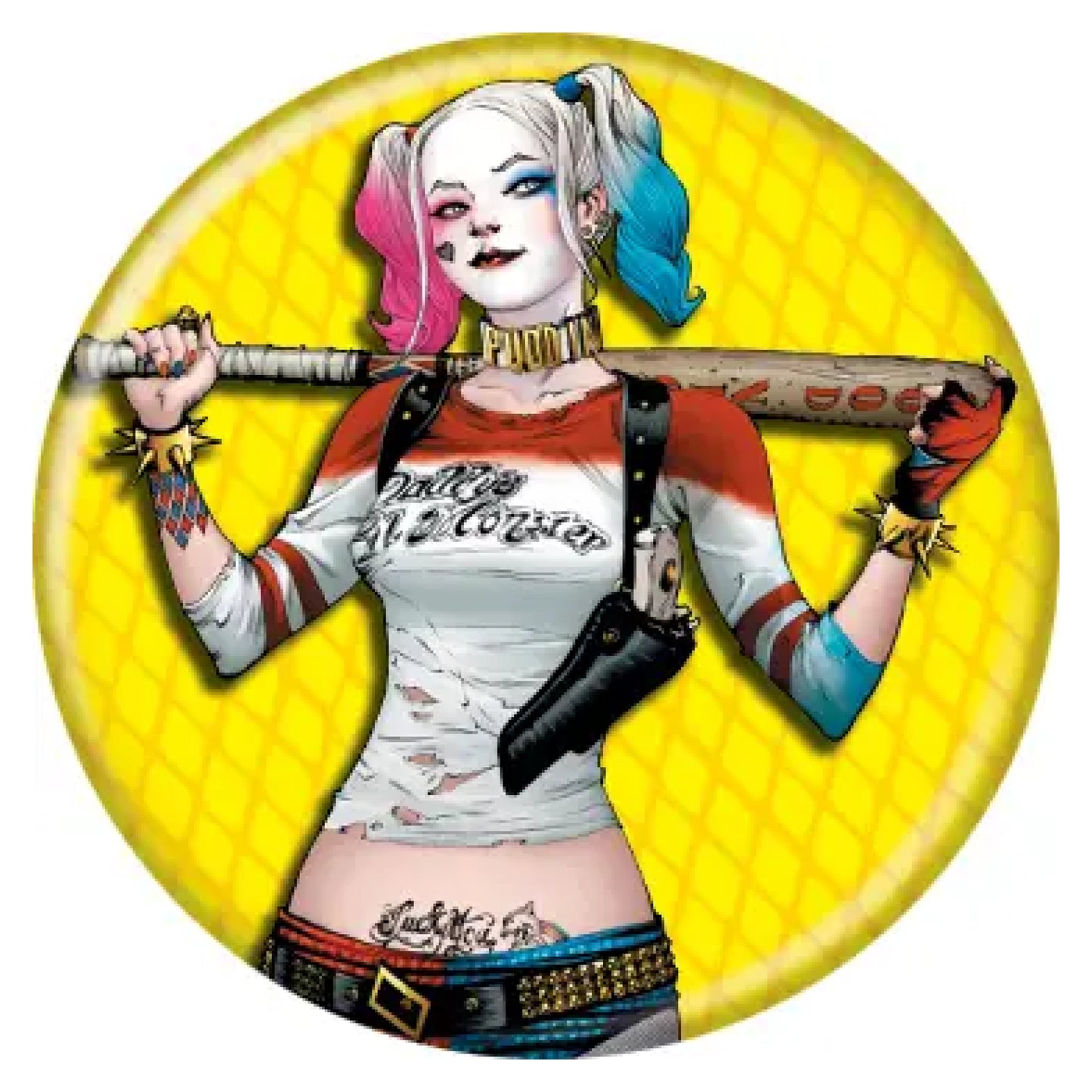 Harley Quinn Bat Button
