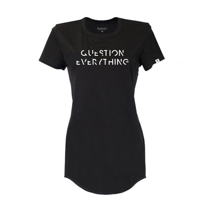 SPYSCAPE Question Everything Women's Black T-Shirt - 