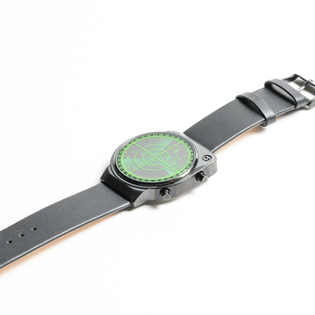Green Radar Watch with Leather Band - 