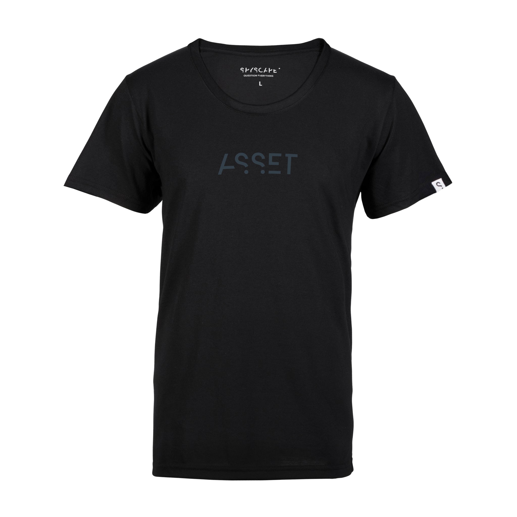 Unisex Black Asset T Shirt with Hidden Zip Pocket SPYSCAPE