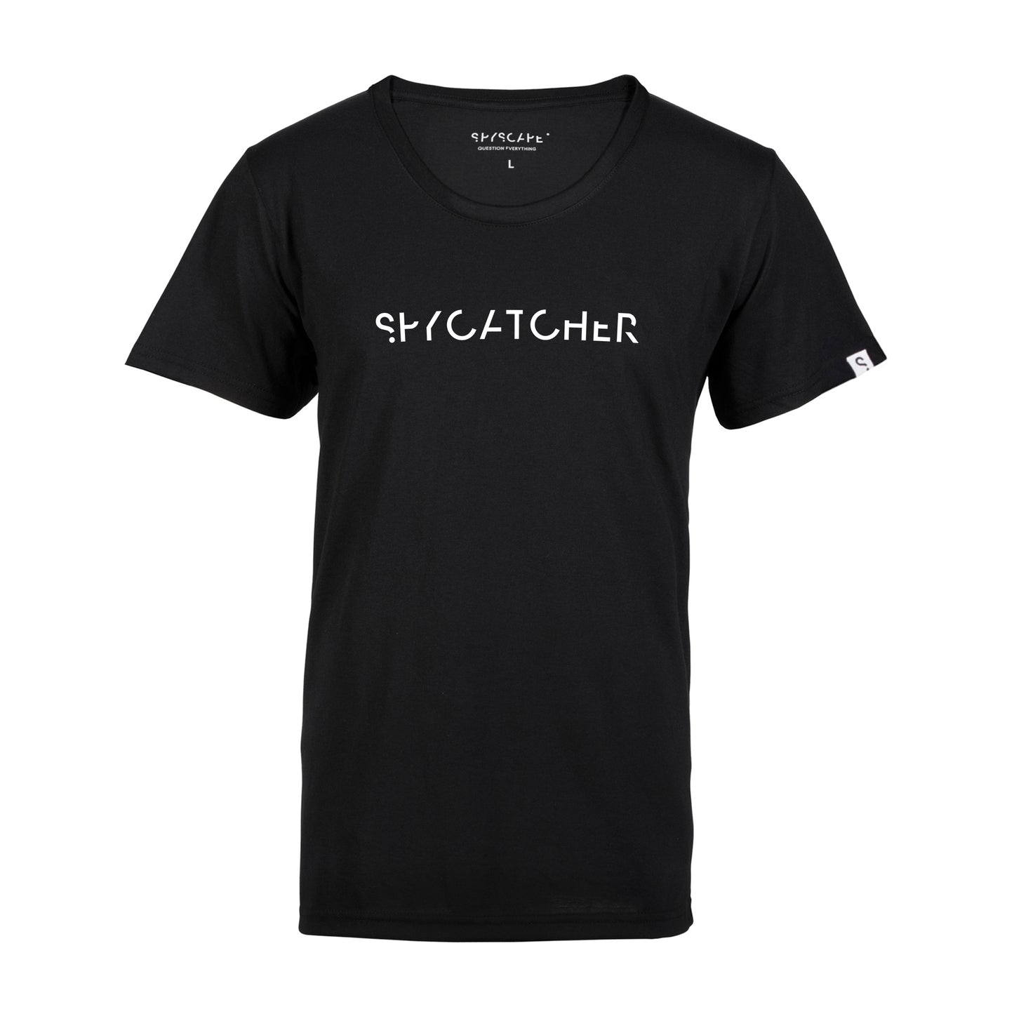 SPYSCAPE Spycatcher T-Shirt with Hidden Zip Pocket - front of t-shirt with SPYCATCHER print on the front chest
