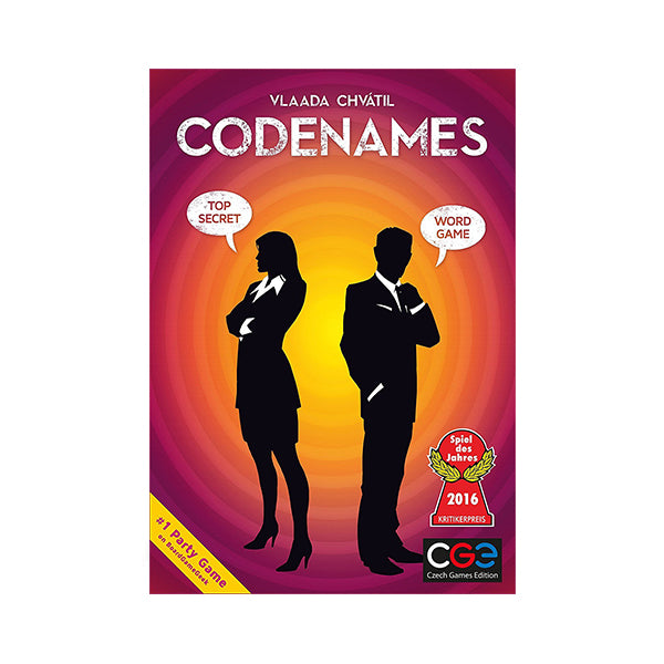 CodeNames - Front of board game Codenames box, Vlaada Chvatil, #1  party game